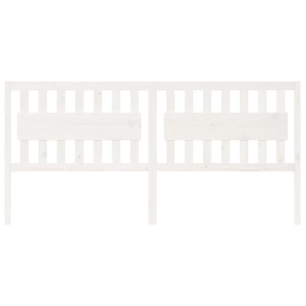 vidaXL Cabecero de cama madera maciza de pino blanco 205,5x4x100 cm