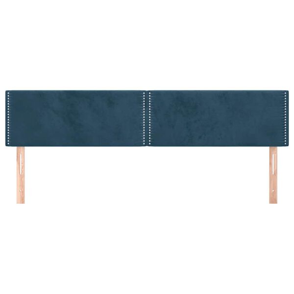 vidaXL Cabeceros terciopelo azul oscuro 200x5x78/88 cm