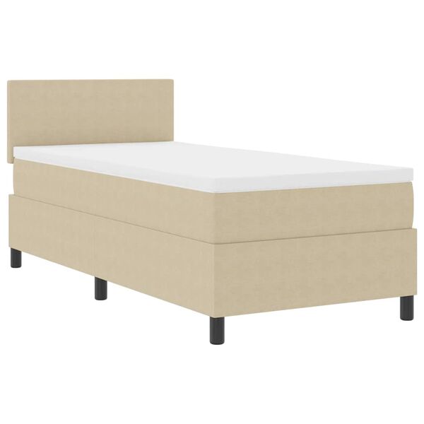 vidaXL Cama tipo Box Spring Gris claro y blanco. 203 x 80 x 88 cm