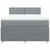 vidaXL Cama box spring con colch&oacute;n tela gris claro 160x200 cm