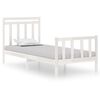 vidaXL Estructura de cama madera maciza individual blanco 75x190 cm