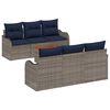 vidaXL Conjunto de sof&aacute;s de jard&iacute;n 7 uds. Gris rat&aacute;n sint&eacute;tico