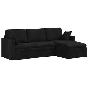 vidaXL Sof&aacute; Negro 228 x 134 x 80 cm Terciopelo