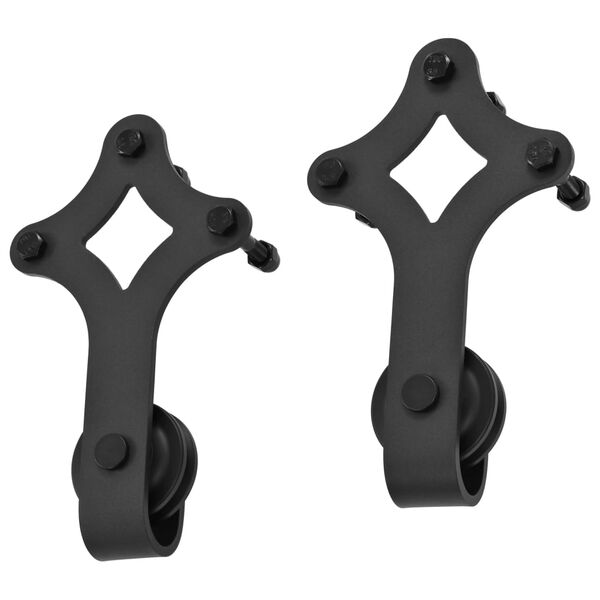 vidaXL Kit de herrajes para puertas correderas SKIEN acero negro 183cm