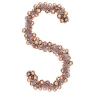 vidaXL Guirnalda de Bolas de Navidad Rosa dorado 186 cm Poliestireno