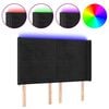 vidaXL Cabecero con LED de terciopelo negro 147x16x118/128 cm