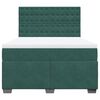 vidaXL Cama box spring con colch&oacute;n terciopelo verde oscuro 140x190 cm