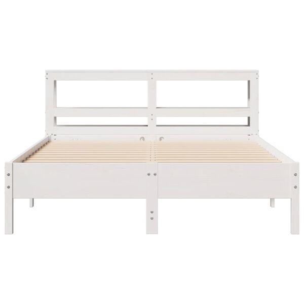 vidaXL Estructura de cama sin colch&oacute;n madera de pino blanca 140x190 cm