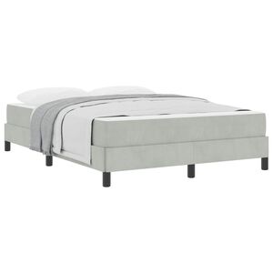 vidaXL Cama tipo Box Spring con colch&oacute;n Gris Claro 160 x 210 cm tela