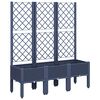 vidaXL Jardinera con enrejado PP azul gris 120x40x142 cm