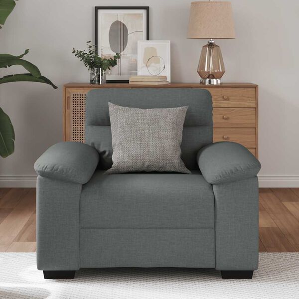 vidaXL Sillón Sofá Tela Gris Oscuro 60 cm