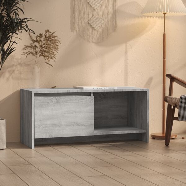 vidaXL Mueble de TV madera de ingeniería gris Sonoma 90x35x40 cm
