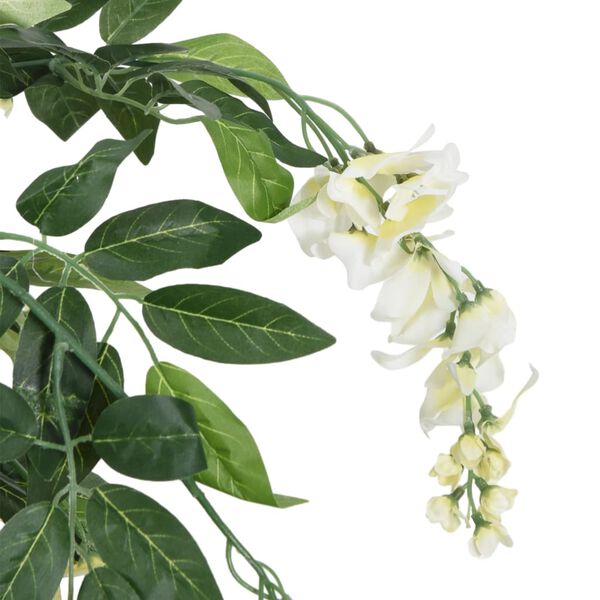 vidaXL &Aacute;rbol de wisteria artificial 1470 hojas verde y blanco 200 cm