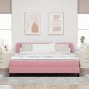 vidaXL Cama tipo Box Spring con colch&oacute;n Rosa 180 x 200 cm Terciopelo