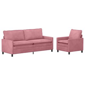 vidaXL Juego de Sof&aacute; 2 pcs Rosa Terciopelo