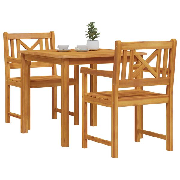 vidaXL Conjunto de Comedor de Jardín 3 pcs Marrón