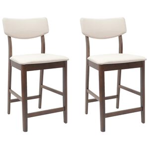 vidaXL Sillas de comedor 2 uds. Madera de Caucho S&oacute;lido Marr&oacute;n Claro