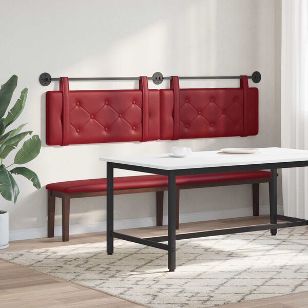 vidaXL Cabecera Colgante Rojo vino 210 x 55 x 5 cm Cuero sint&eacute;tico
