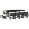 vidaXL Set comedor de jard&iacute;n con cojines 13 pzas rat&aacute;n sint&eacute;tico negro