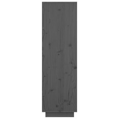 vidaXL Aparador alto de madera maciza de pino gris 74x35x117 cm