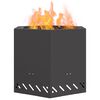 vidaXL Hoguera Sin Humo Negro 58 x 58 x 51 cm Acero