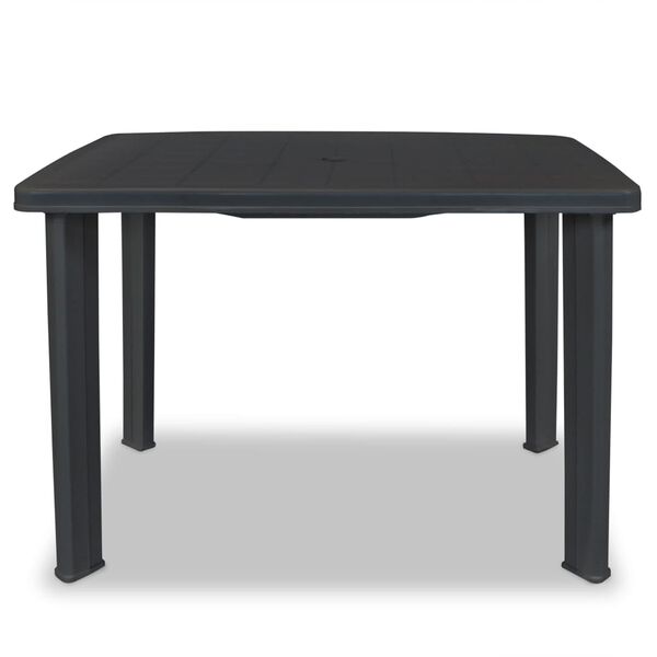 vidaXL Mesa de jardín plástico gris antracita 101x68x72 cm