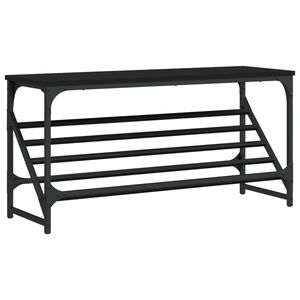 vidaXL Zapatero de madera de ingenier&iacute;a negro 90x30x45 cm