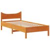 vidaXL Estructura cama con cabecero madera pino marr&oacute;n cera 100x200 cm