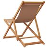 vidaXL Silla de playa plegable madera maciza de eucalipto y tela taupe