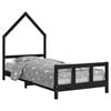 vidaXL Estructura de cama para ni&ntilde;os madera de pino negro 90x200 cm