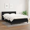 vidaXL Cama box spring con colch&oacute;n tela negro 140x190 cm