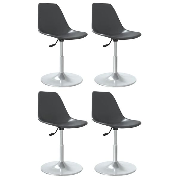 vidaXL Sillas de comedor giratorias 4 unidades PP gris