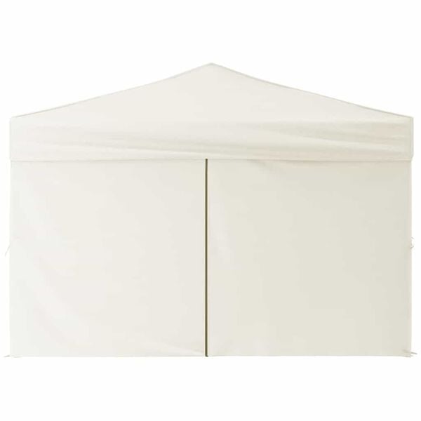 vidaXL Carpa para fiestas plegable con paredes laterales crema 3x3 m