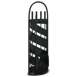vidaXL Set de herramientas para chimenea 5 pzas acero 23x15x66 cm