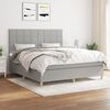 vidaXL Cama box spring con colch&oacute;n tela gris claro 160x200 cm