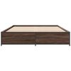 vidaXL Estructura cama madera ingenier&iacute;a metal marr&oacute;n roble 150x200 cm
