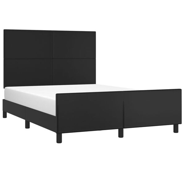 vidaXL Estructura de cama sin colch&oacute;n cuero sint&eacute;tico negro 140x190 cm