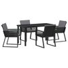 vidaXL Conjunto de Comedor de Jard&iacute;n 5 uds. Negro