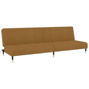 vidaXL Sof&aacute; cama de 2 plazas terciopelo marr&oacute;n