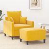vidaXL Sill&oacute;n con taburete terciopelo amarillo claro 60 cm