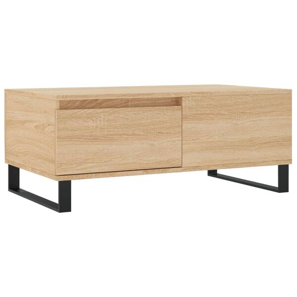 vidaXL Mesa de centro madera contrachapada roble Sonoma 90x50x36,5 cm