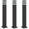 vidaXL L&aacute;mparas suelo exterior con enchufe 3 uds aluminio negro 80 cm