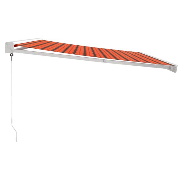 vidaXL Toldo retr&aacute;ctil aluminio y tela naranja y marr&oacute;n 4,5x3 m