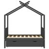 vidaXL Estructura de cama infantil y caj&oacute;n madera pino gris 70x140cm