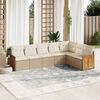 vidaXL Set sof&aacute;s de jard&iacute;n 7 piezas y cojines rat&aacute;n sint&eacute;tico beige