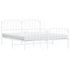 vidaXL Estructura cama sin colch&oacute;n con estribo metal blanco 183x213 cm