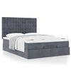 vidaXL Estructura cama otomana con colchones gris oscuro 140x200cm