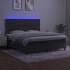 vidaXL Cama box spring colch&oacute;n y LED terciopelo gris oscuro 160x200 cm