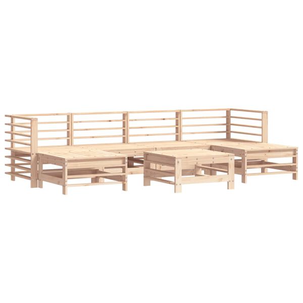 vidaXL Juego de muebles de jardín 7 piezas madera maciza de pino