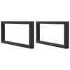 vidaXL Soportes estante de lavabo 2 uds rectangular acero negro